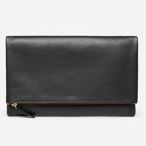 Everlane Foldover Clutch Purse with Shoulder Strap